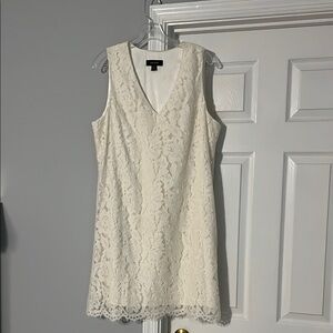 Karen Kane Cream Sheath Mini Dress V-Neck Sleeveless